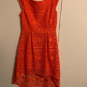 Orange high to low summer dress